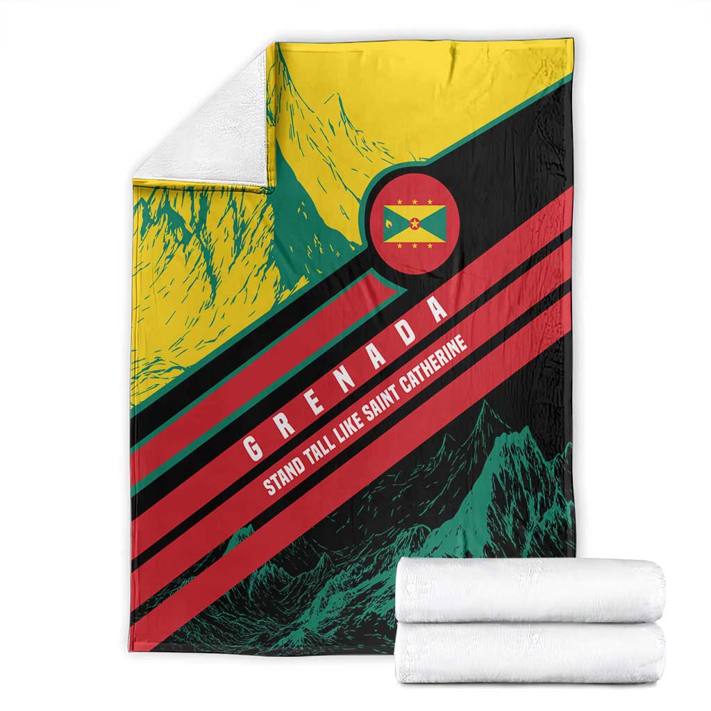 Grenada Mountain Graphic Blanket with National Flag and Saint Catherine Quote Design - Wonder Print Shop