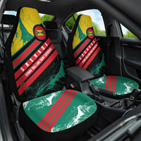 Grenada Mountain Graphic Car Seat Cover with National Flag and Saint Catherine Quote Design - Wonder Print Shop