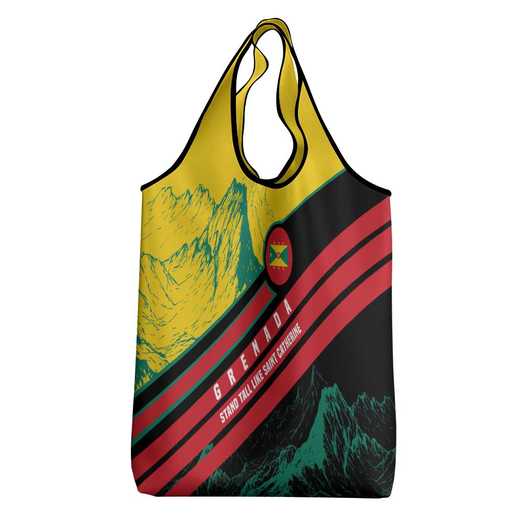 Grenada Mountain Graphic Grocery Bag with National Flag and Saint Catherine Quote Design - Wonder Print Shop