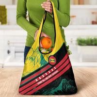 Grenada Mountain Graphic Grocery Bag with National Flag and Saint Catherine Quote Design - Wonder Print Shop