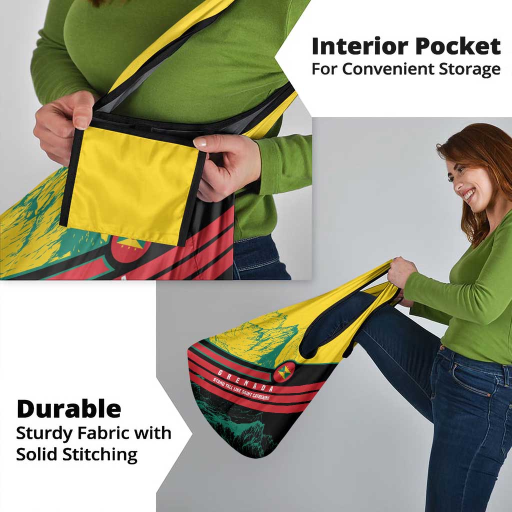 Grenada Mountain Graphic Grocery Bag with National Flag and Saint Catherine Quote Design - Wonder Print Shop