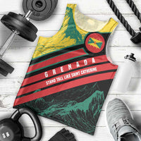 Grenada Mountain Graphic Men Tank Top with National Flag and Saint Catherine Quote Design - Wonder Print Shop