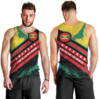 Grenada Mountain Graphic Men Tank Top with National Flag and Saint Catherine Quote Design - Wonder Print Shop