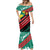 Grenada Mountain Graphic Mermaid Dress with National Flag and Saint Catherine Quote Design - Wonder Print Shop