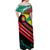 Grenada Mountain Graphic Off Shoulder Maxi Dress with National Flag and Saint Catherine Quote Design - Wonder Print Shop