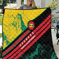 Grenada Mountain Graphic Quilt with National Flag and Saint Catherine Quote Design - Wonder Print Shop
