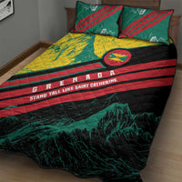 Grenada Mountain Graphic Quilt Bed Set with National Flag and Saint Catherine Quote Design - Wonder Print Shop