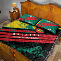 Grenada Mountain Graphic Quilt Bed Set with National Flag and Saint Catherine Quote Design - Wonder Print Shop
