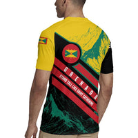 Grenada Mountain Graphic Rugby Jersey with National Flag and Saint Catherine Quote Design - Wonder Print Shop