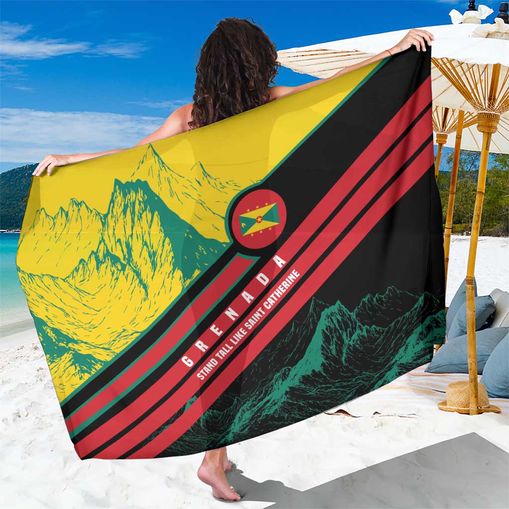 Grenada Mountain Graphic Sarong with National Flag and Saint Catherine Quote Design - Wonder Print Shop