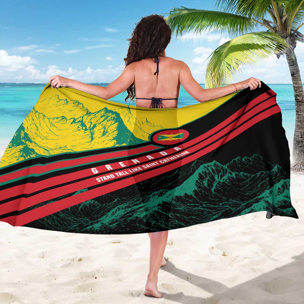 Grenada Mountain Graphic Sarong with National Flag and Saint Catherine Quote Design - Wonder Print Shop