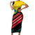 Grenada Mountain Graphic Short Sleeve Bodycon Dress with National Flag and Saint Catherine Quote Design - Wonder Print Shop