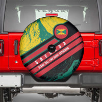 Grenada Mountain Graphic Spare Tire Cover with National Flag and Saint Catherine Quote Design - Wonder Print Shop