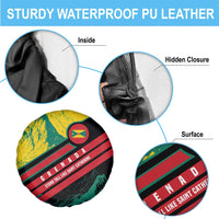 Grenada Mountain Graphic Spare Tire Cover with National Flag and Saint Catherine Quote Design - Wonder Print Shop