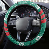 Grenada Mountain Graphic Steering Wheel Cover with National Flag and Saint Catherine Quote Design - Wonder Print Shop