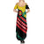Grenada Mountain Graphic Summer Maxi Dress with National Flag and Saint Catherine Quote Design - Wonder Print Shop