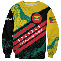 Grenada Mountain Graphic Sweatshirt with National Flag and Saint Catherine Quote Design - Wonder Print Shop
