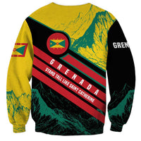 Grenada Mountain Graphic Sweatshirt with National Flag and Saint Catherine Quote Design - Wonder Print Shop