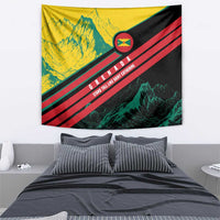Grenada Mountain Graphic Tapestry with National Flag and Saint Catherine Quote Design - Wonder Print Shop