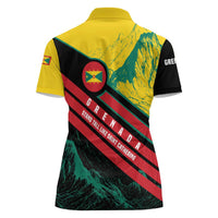 Grenada Mountain Graphic Women Polo Shirt with National Flag and Saint Catherine Quote Design - Wonder Print Shop