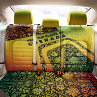 Grenada Tribal Floral Pattern Back Car Seat Cover with Rasta Gradient and Flame Motto Design - Wonder Print Shop
