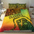Grenada Tribal Floral Pattern Bedding Set with Rasta Gradient and Flame Motto Design - Wonder Print Shop