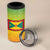 Grenada Tribal Floral Pattern 4 in 1 Can Cooler Tumbler with Rasta Gradient and Flame Motto Design - Wonder Print Shop