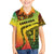 Grenada Tribal Floral Pattern Kid Hawaiian Shirt with Rasta Gradient and Flame Motto Design - Wonder Print Shop