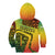 Grenada Tribal Floral Pattern Kid Hoodie with Rasta Gradient and Flame Motto Design - Wonder Print Shop