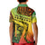 Grenada Tribal Floral Pattern Kid Polo Shirt with Rasta Gradient and Flame Motto Design - Wonder Print Shop