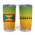 Grenada Tribal Floral Pattern Tumbler Cup with Rasta Gradient and Flame Motto Design - Wonder Print Shop