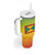 Grenada Tribal Floral Pattern Tumbler With Handle with Rasta Gradient and Flame Motto Design - Wonder Print Shop