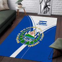 El Salvador National Flag Area Rug with Coat of Arms and Blue White Stripes Design - Wonder Print Shop
