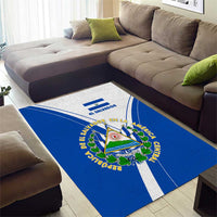 El Salvador National Flag Area Rug with Coat of Arms and Blue White Stripes Design - Wonder Print Shop