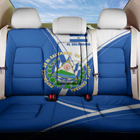 El Salvador National Flag Back Car Seat Cover with Coat of Arms and Blue White Stripes Design - Wonder Print Shop