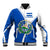 El Salvador National Flag Baseball Jacket with Coat of Arms and Blue White Stripes Design - Wonder Print Shop