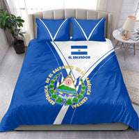 El Salvador National Flag Bedding Set with Coat of Arms and Blue White Stripes Design - Wonder Print Shop