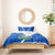 El Salvador National Flag Bedding Set with Coat of Arms and Blue White Stripes Design - Wonder Print Shop