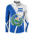 El Salvador National Flag Button Sweatshirt with Coat of Arms and Blue White Stripes Design - Wonder Print Shop
