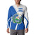El Salvador National Flag Button Sweatshirt with Coat of Arms and Blue White Stripes Design - Wonder Print Shop