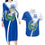 El Salvador National Flag Couples Matching Long Sleeve Bodycon Dress and Hawaiian Shirt with Coat of Arms and Blue White Stripes Design - Wonder Print Shop