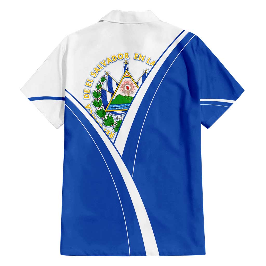 El Salvador National Flag Family Matching Long Sleeve Bodycon Dress and Hawaiian Shirt with Coat of Arms and Blue White Stripes Design - Wonder Print Shop