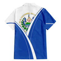 El Salvador National Flag Family Matching Mermaid Dress and Hawaiian Shirt with Coat of Arms and Blue White Stripes Design - Wonder Print Shop