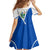 El Salvador National Flag Family Matching Off Shoulder Maxi Dress and Hawaiian Shirt with Coat of Arms and Blue White Stripes Design - Wonder Print Shop