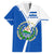 El Salvador National Flag Family Matching Puletasi and Hawaiian Shirt with Coat of Arms and Blue White Stripes Design - Wonder Print Shop