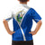 El Salvador National Flag Family Matching Short Sleeve Bodycon Dress and Hawaiian Shirt with Coat of Arms and Blue White Stripes Design - Wonder Print Shop