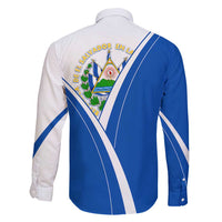 El Salvador National Flag Family Matching Short Sleeve Bodycon Dress and Hawaiian Shirt with Coat of Arms and Blue White Stripes Design - Wonder Print Shop