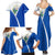El Salvador National Flag Family Matching Summer Maxi Dress and Hawaiian Shirt with Coat of Arms and Blue White Stripes Design - Wonder Print Shop