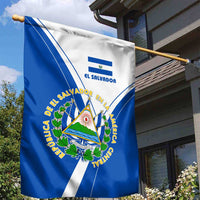 El Salvador National Flag Garden Flag with Coat of Arms and Blue White Stripes Design - Wonder Print Shop