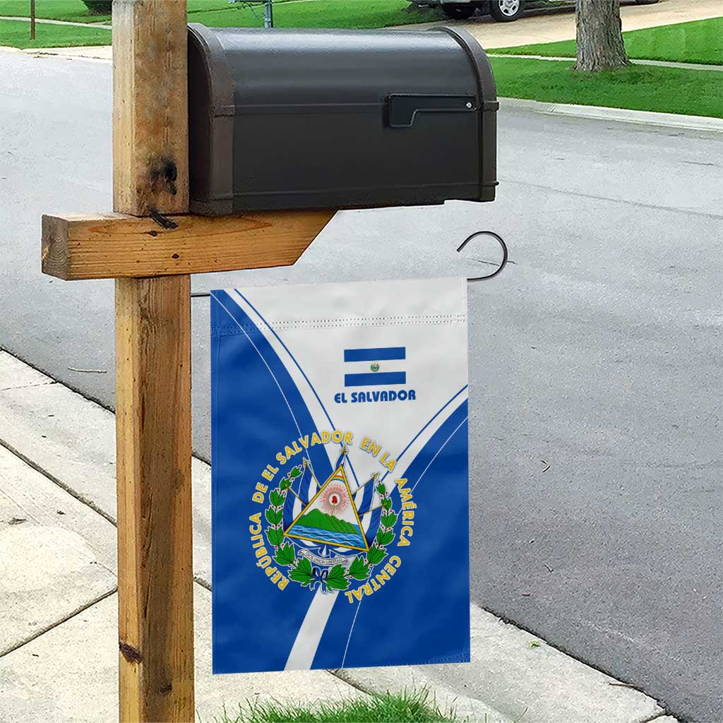 El Salvador National Flag Garden Flag with Coat of Arms and Blue White Stripes Design - Wonder Print Shop